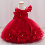 Royal Scarlet Bloom Princess Dress