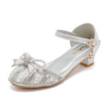 Silver Pearl Crown Heels