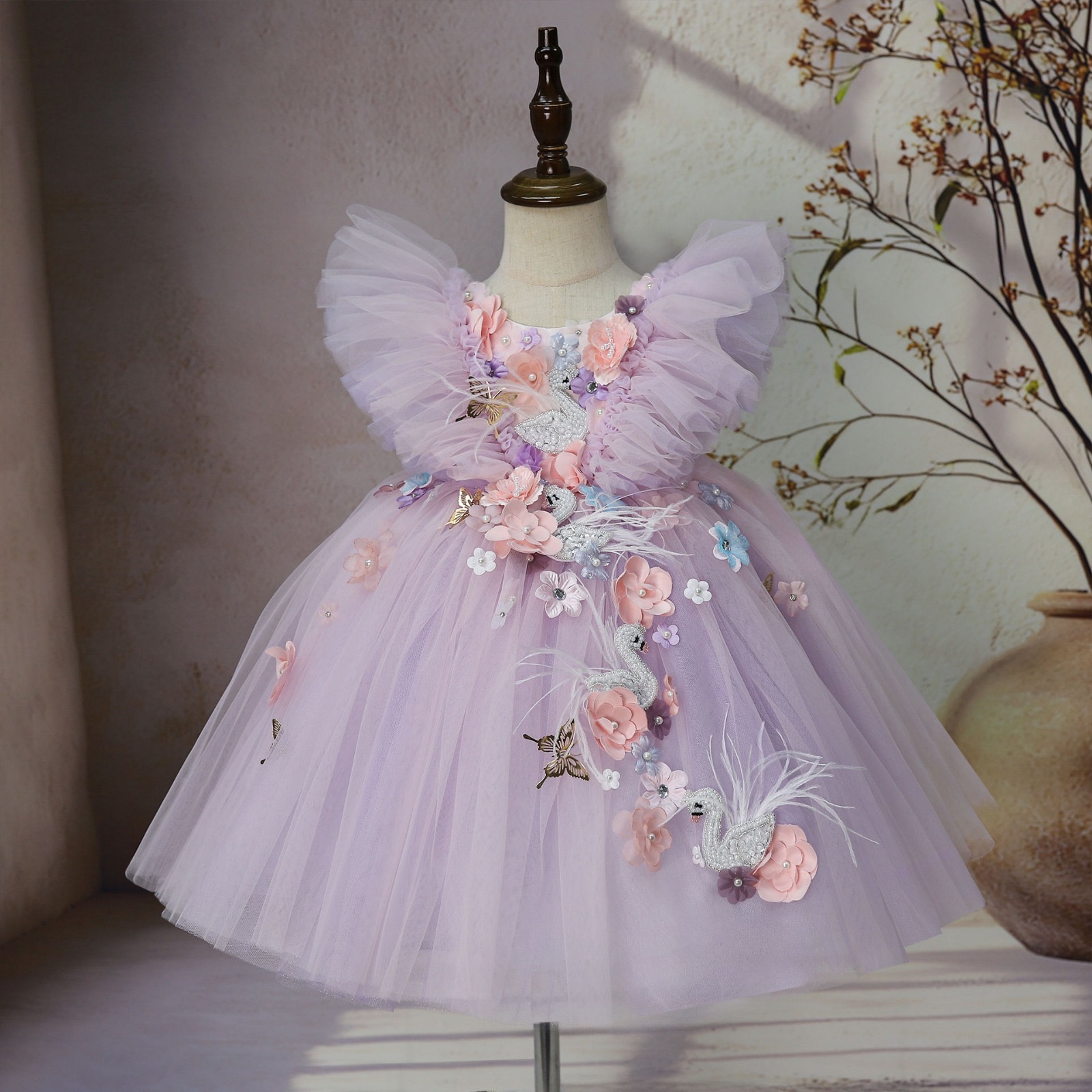 54490c2a-6a5c-4706-beb3-b3dffd9f1b65 Enchanted Swan Blossom Gown - Image 1