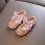 Golden Blush Sparkle Bow Flats